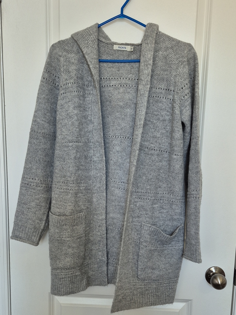 Ricki's Gray Hooded Open-Front Knit Cardigan